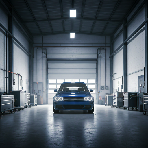 Workshop interior with meticulous organization and natural lighting